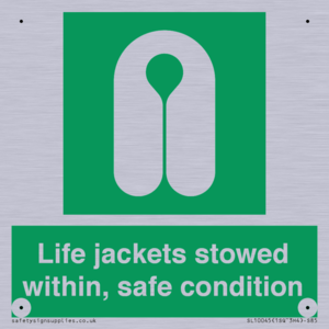 Life jackets stowed within